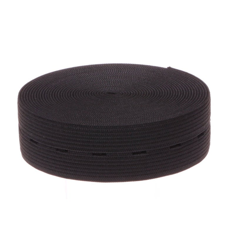 COTOWIN 1 Inch Wide Black Buttonhole Elastic 5 Yards - Image 2